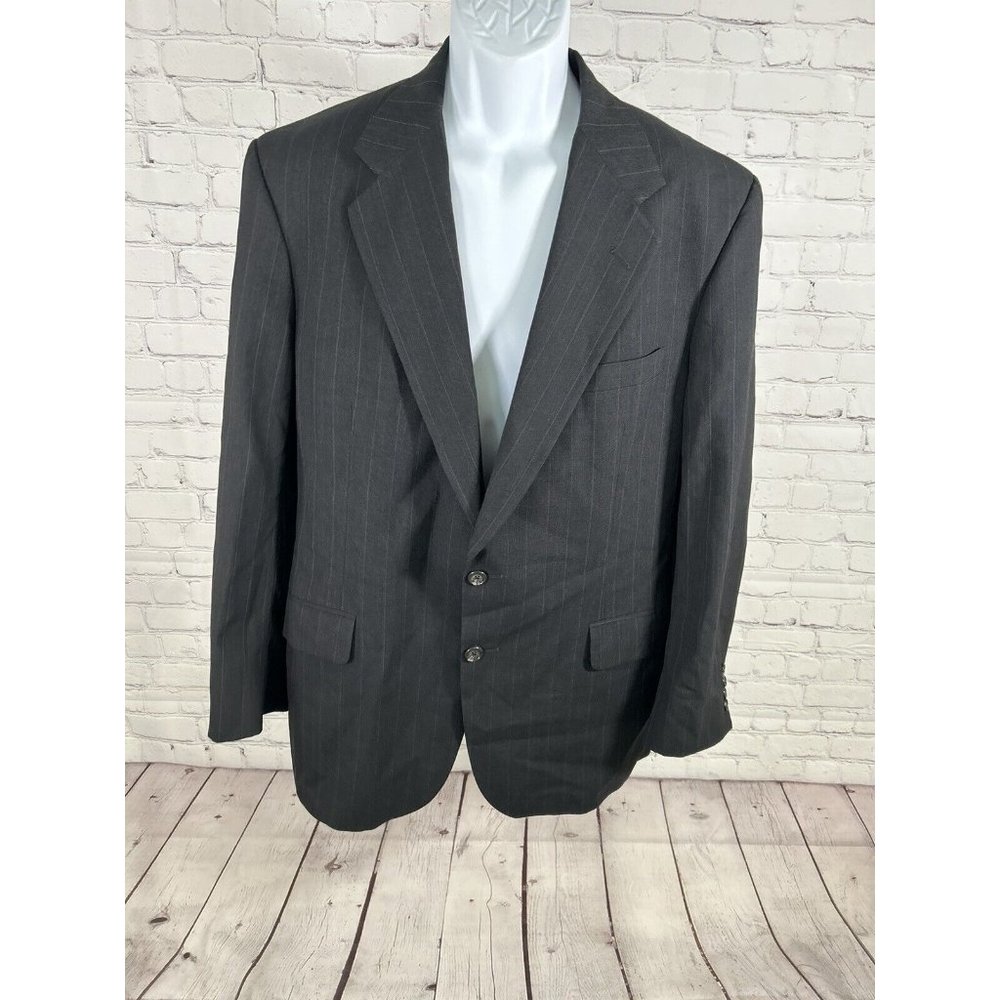 VTG Corporate Image Black Striped Two Button Blazer Jacket Men’s 42R
